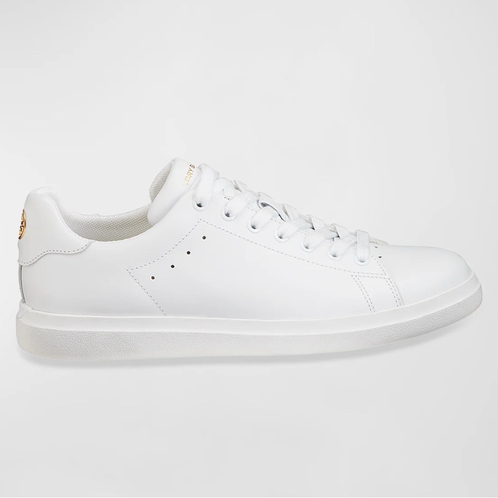 Tory Burch Howell White Leather Sneakers Classic Low-Top Design